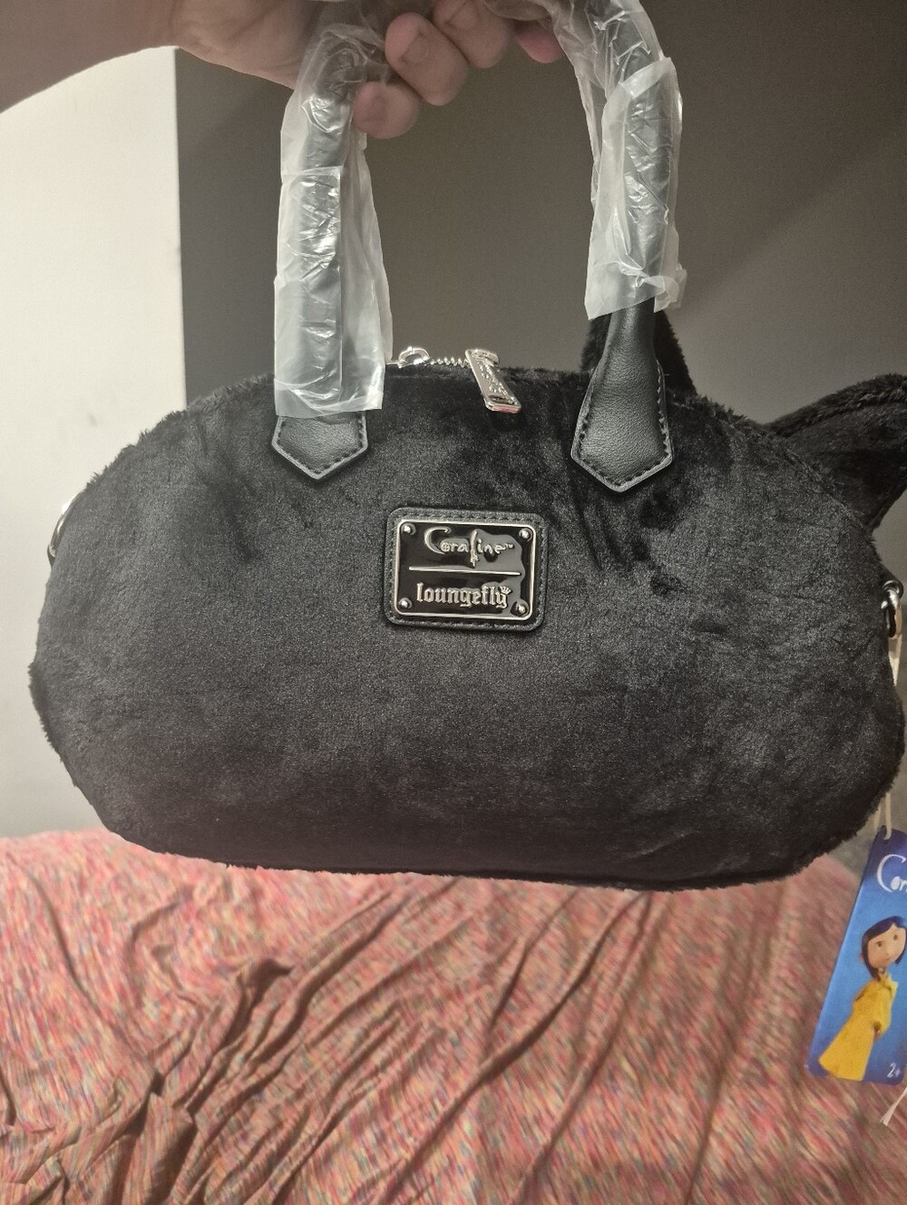 Loungefly Coraline Cat Plush 15th Anniversary Crossbody Bag - Picture 5 of 8